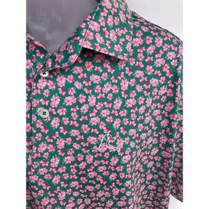 Rhoback Floral Print Lightweight Breathable Performance Polo XL Summer Weekends